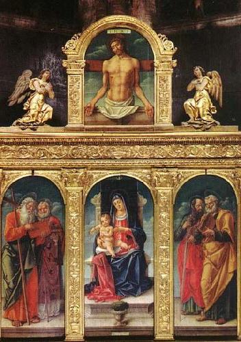 Bartolomeo Vivarini Virgin Enthroned with the Child on her Knee Spain oil painting art